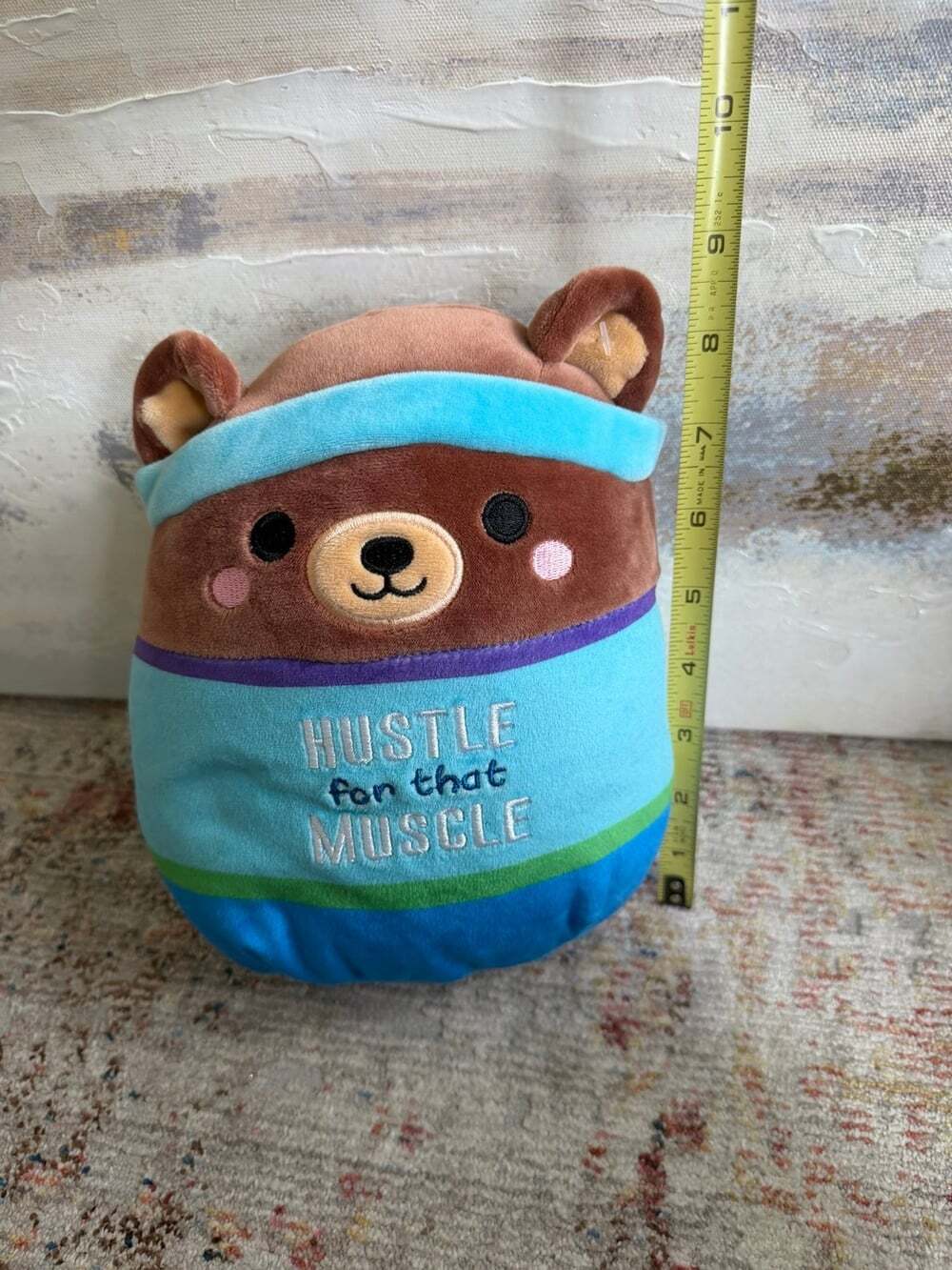 8" Omar the Brown Bear Wellness Squad Hustle for that Muscle Squishmallow